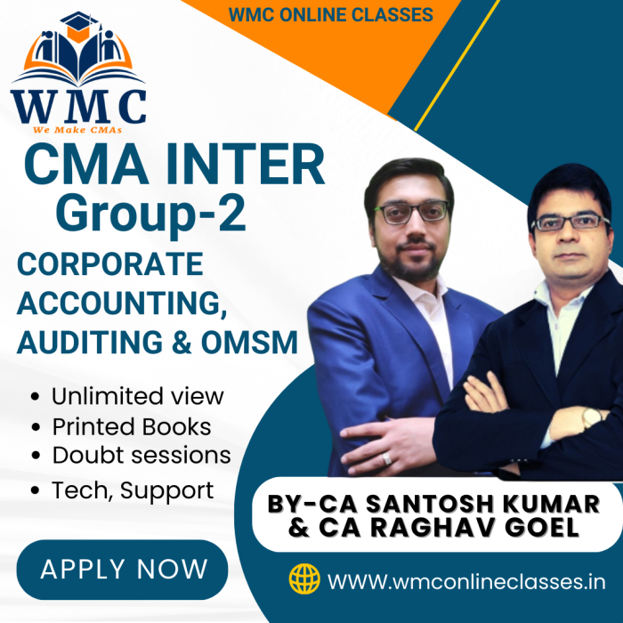 CMA Inter Group 2 Combo Corporate Accounting & OMSM, Auditing
