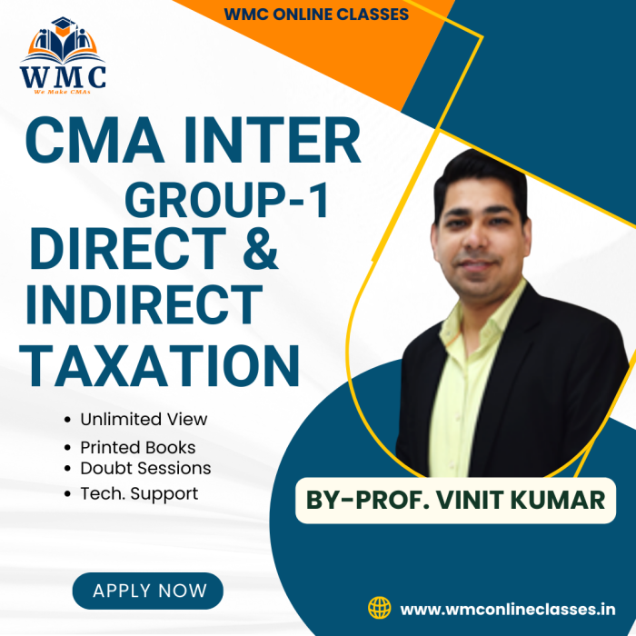 CMA Inter Group 1 Direct & Indirect Taxation