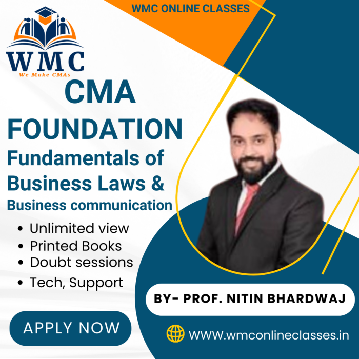 CMA Foundation Fundamentals Of Business Laws & Business Communication