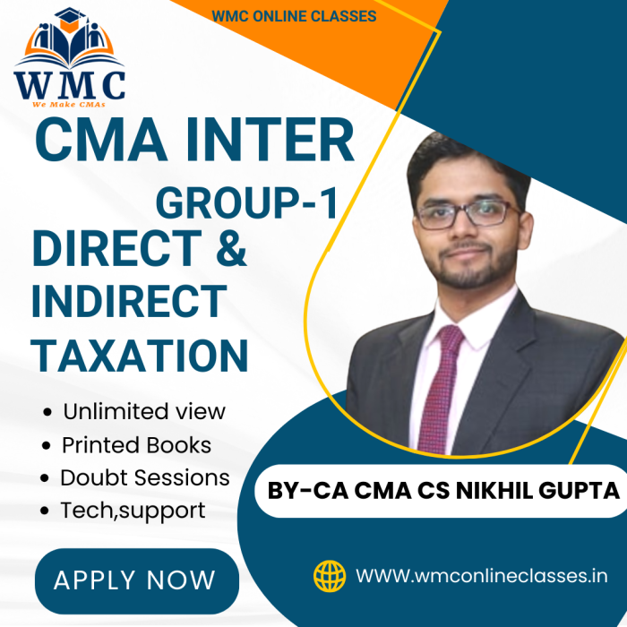 CMA Inter Group 1 Direct & Indirect Taxation