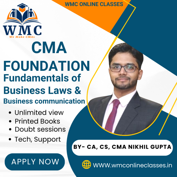 CMA Foundation Fundamentals Of Business Laws & Business Communication
