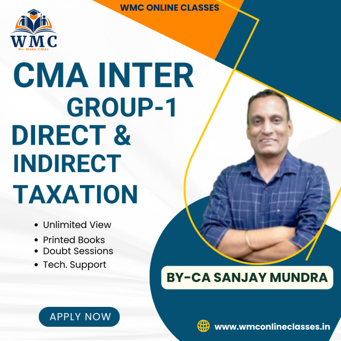 CMA Inter Group 1 Direct & Indirect Taxation