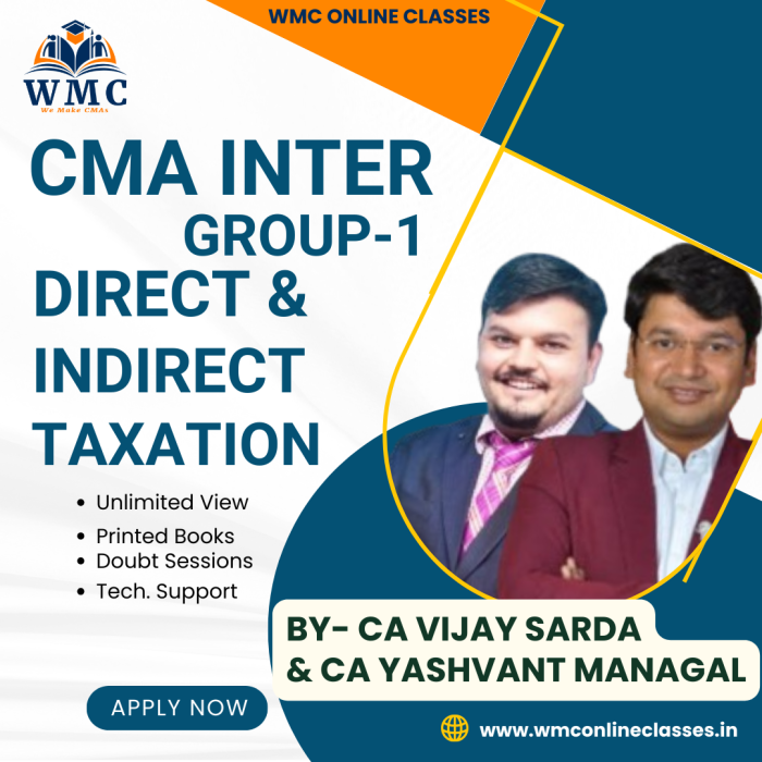 CMA Inter Group 1 Direct & Indirect Taxation
