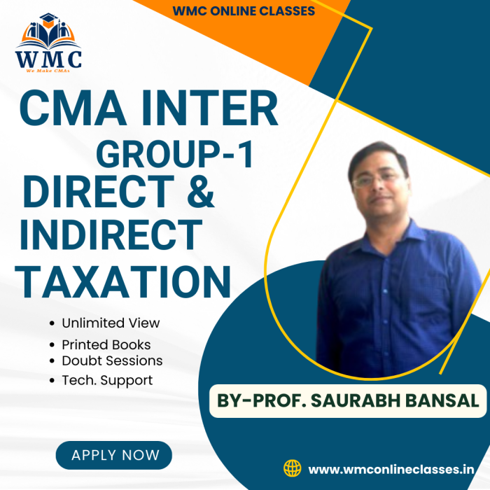CMA Inter Group 1 Direct & Indirect Taxation